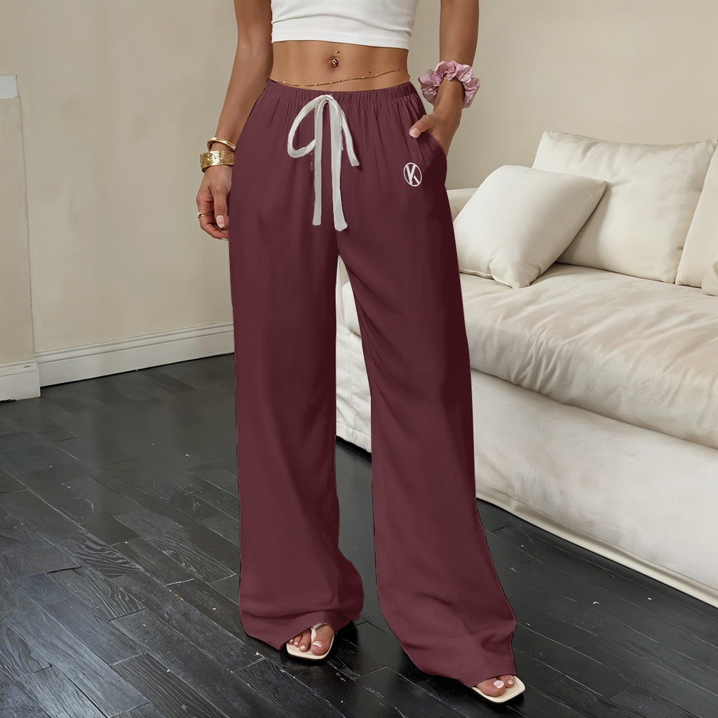 Pantalon décontracté à jambes droites pour femmes : Canneberge