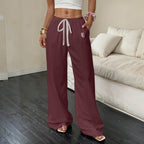 Pantalon décontracté à jambes droites pour femmes : Canneberge