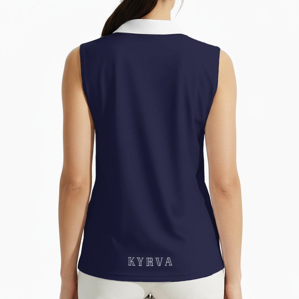 Polo sans manches femme : Bleu marine