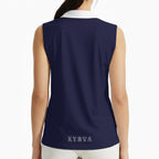 Polo sans manches femme : Bleu marine