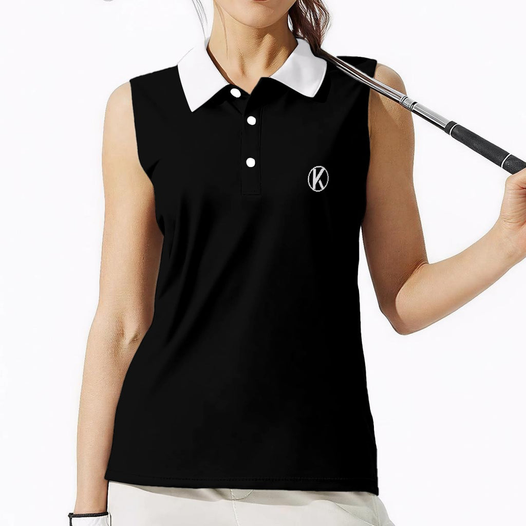 Polo sans manches femme : Noir