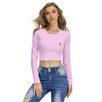 Crop top femme à col rond – imprimé intégral
