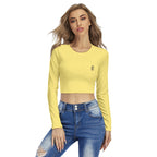Crop top femme à col rond – imprimé intégral