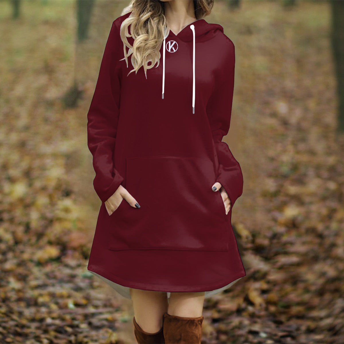 Robe longue à capuche pour femme