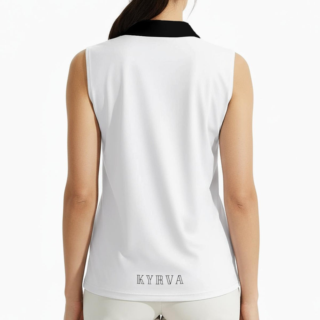 Polo sans manches femme : Blanc