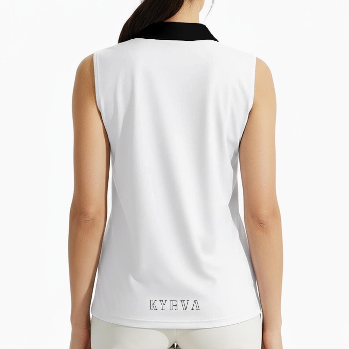 Polo sans manches femme : Blanc