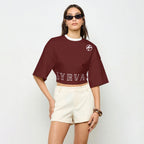 Crop top décontracté pour femme : Canneberge