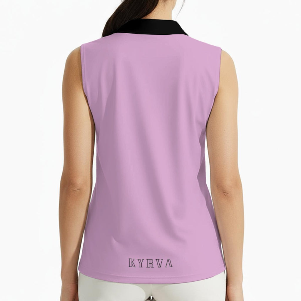 Polo sans manches femme : Rose