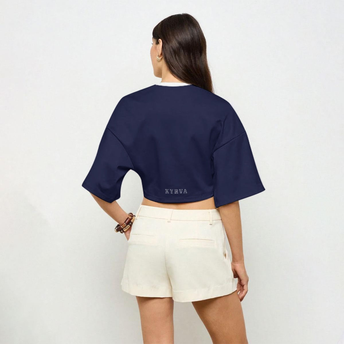 Crop top décontracté pour femme : Bleu Marine