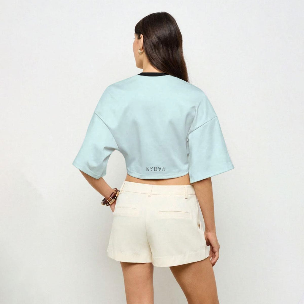 Crop top décontracté pour femme : Bleu clair