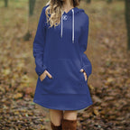 Robe longue à capuche pour femme
