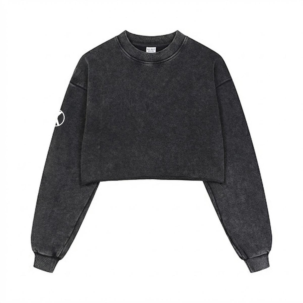 Sweat-shirt court délavé pour femme