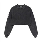 Sweat-shirt court délavé pour femme