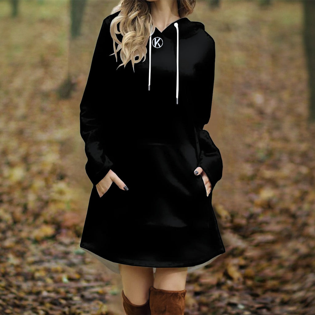 Robe longue à capuche pour femme