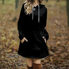 Robe longue à capuche pour femme