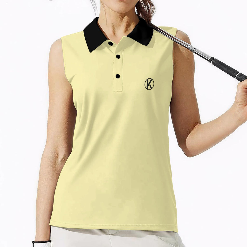 Polo sans manches femme : Jaune