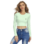 Crop top femme à col rond – imprimé intégral