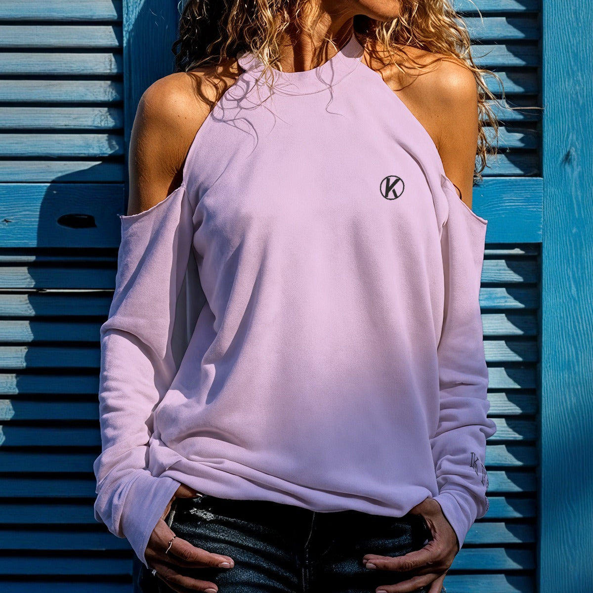 Sweat-shirt femme : Rose poudré