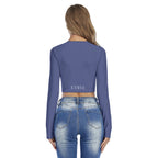 Crop top femme à col rond – imprimé intégral