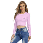 Crop top femme à col rond – imprimé intégral