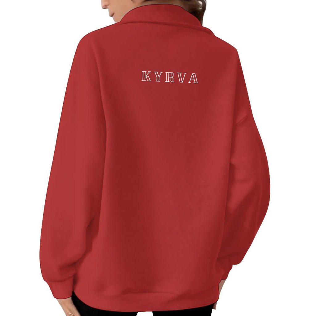 Women's Half-Zip Sweatshirt With Fleece|DTF